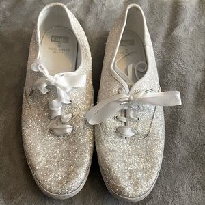Kate Spade Keds White Sparkly Shoes